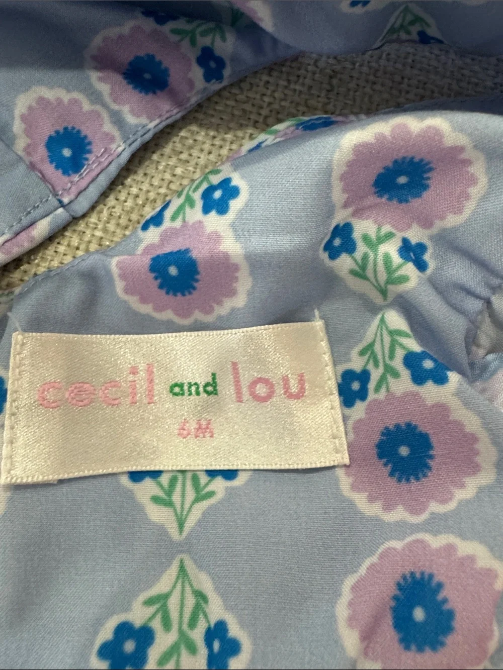 Smocked Floral Baby Matching Set - Light Blue & Pink